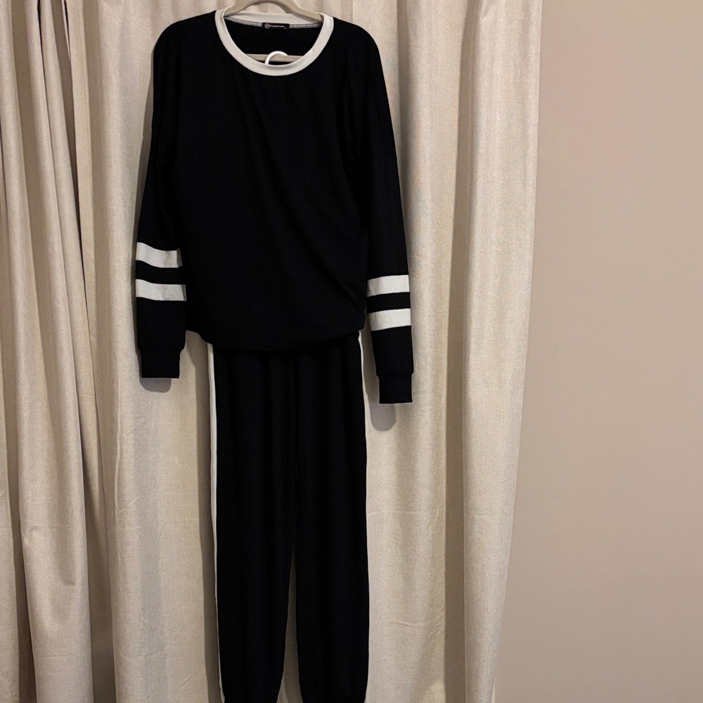 Classic Black and White Striped lounge wear set